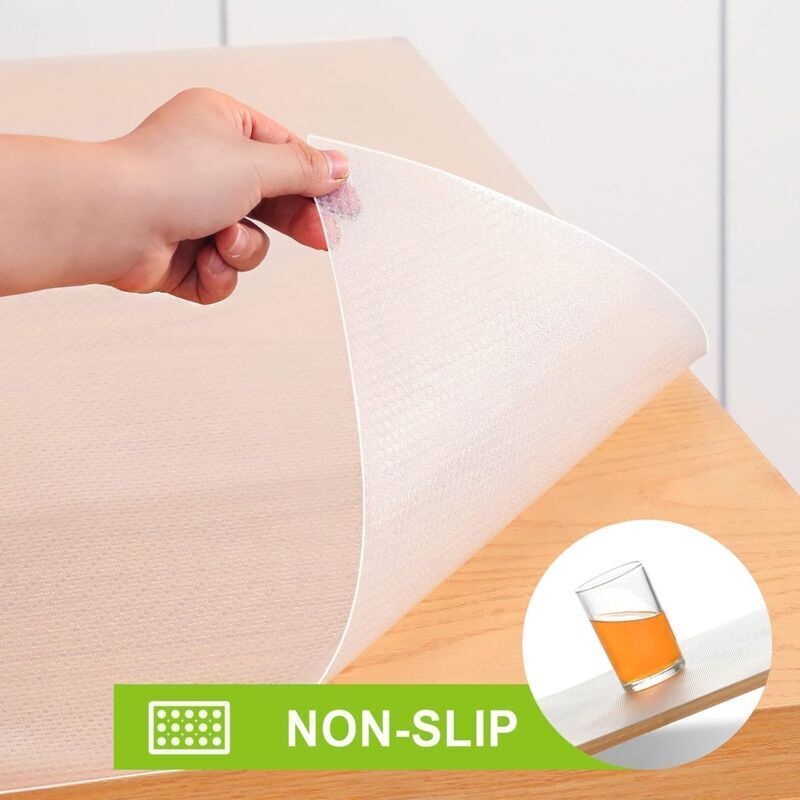 Non-Slip Drawer Liner, Non-Adhesive Eva Drawer Mat, Waterproof Transparent Fridge Mat Can Be Cut to Size for Kitchen Cupboard Shelf Drawer Protection - Image 4