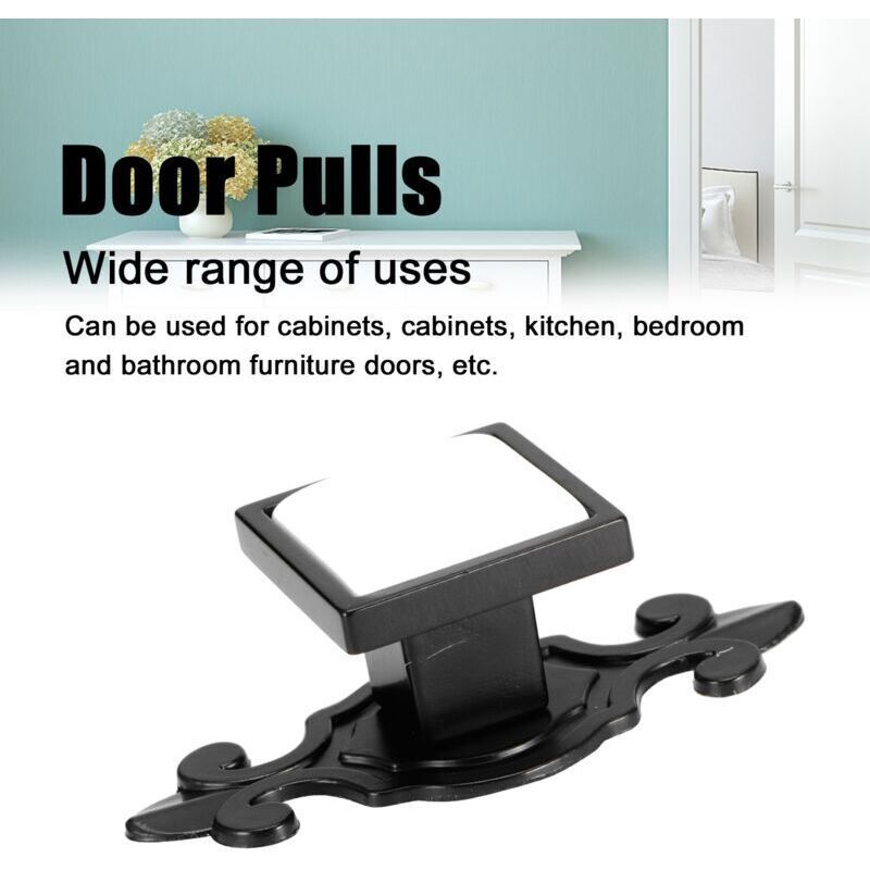 4 Pcs Zinc Alloy Wardrobe Drawer Pulls Handles Bright Chrome Furniture Hardware, 336 Matte Black White - Image 2