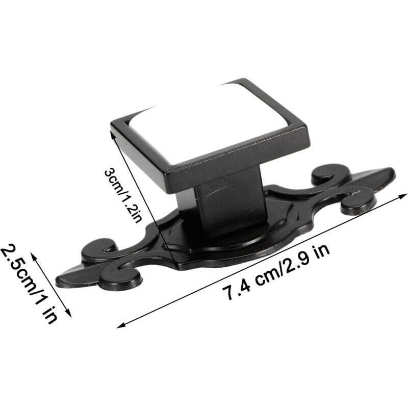 4 Pcs Zinc Alloy Wardrobe Drawer Pulls Handles Bright Chrome Furniture Hardware, 336 Matte Black White - Image 3