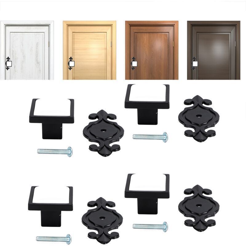 4 Pcs Zinc Alloy Wardrobe Drawer Pulls Handles Bright Chrome Furniture Hardware, 336 Matte Black White - Image 4