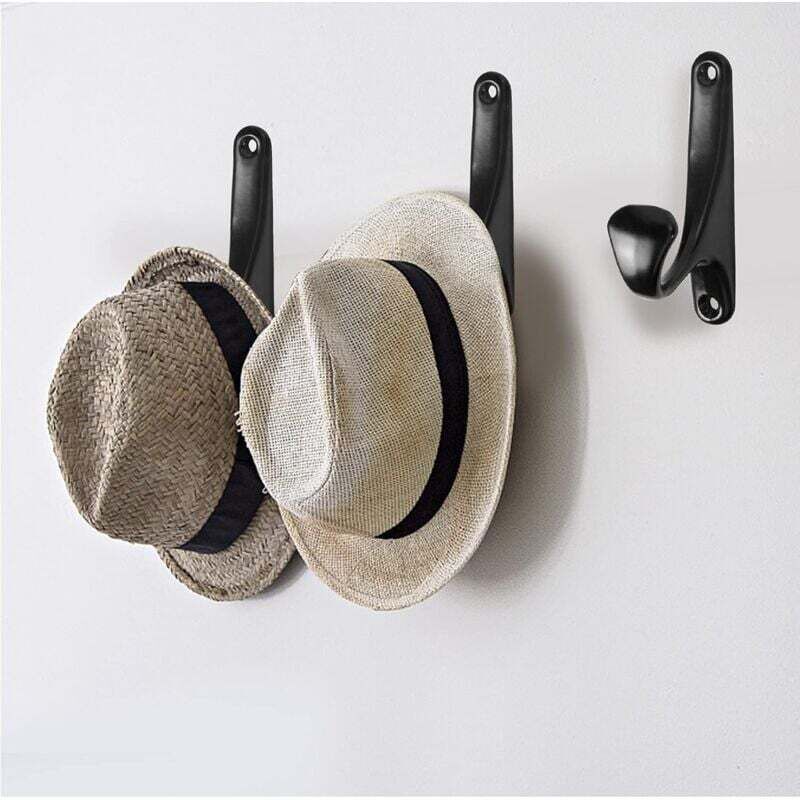 6 Pcs Wall Mounted Coat Hooks, Retro Coat Hooks, Wall Mounted Metal Hooks, Black Robe Hooks, Towel Hook, Hat Hook, Door Hook for Bathroom Kitchen - Image 4