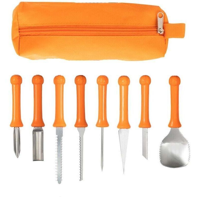 8 Pcs Halloween Pumpkin Carving Kit Professional Pumpkin Carving Knife Stainless Steel Pumpkin Carving Tools for Halloween Decoration Jack-O-Lantern - Image 1