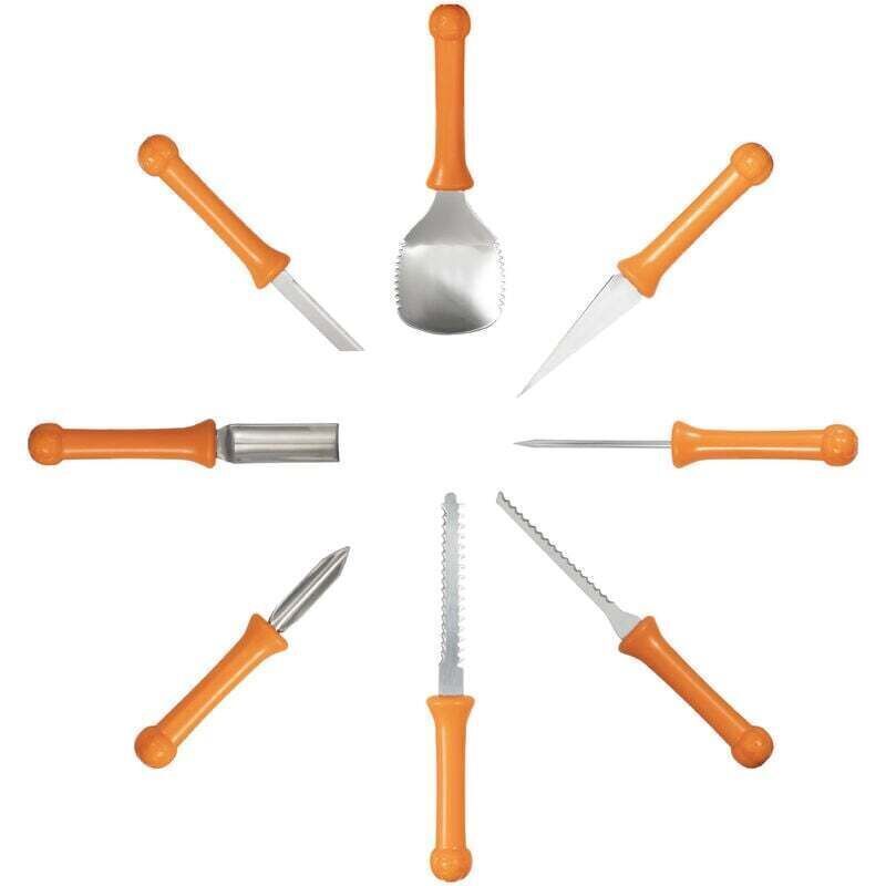 8 Pcs Halloween Pumpkin Carving Kit Professional Pumpkin Carving Knife Stainless Steel Pumpkin Carving Tools for Halloween Decoration Jack-O-Lantern - Image 2