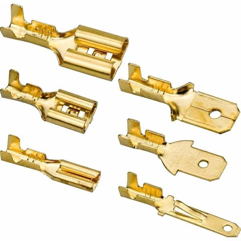 600 Pcs Brass Crimp Terminals, Electrical Lug with Insulated Sleeve Male Female Spade Wire Connectors Crimp Terminal, 2.8 mm, 4.8 mm, 6.3 mm - Image 4