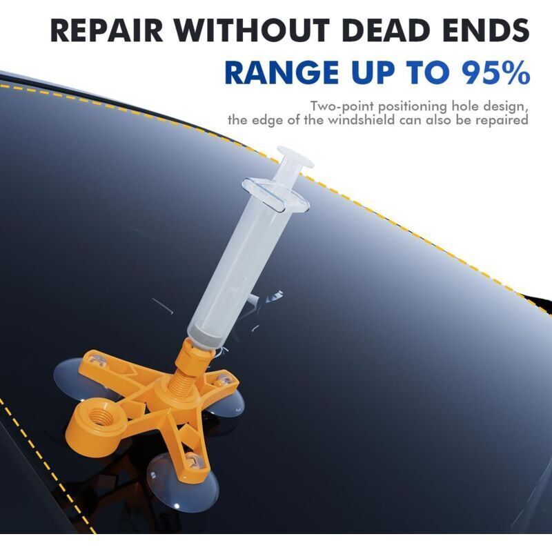 Car Windshield Repair Kit, Windshield Repair Kit with Pressure Syringes for Repairing Windshield Chips, Cracks, Bullseyes, and Other - Image 2
