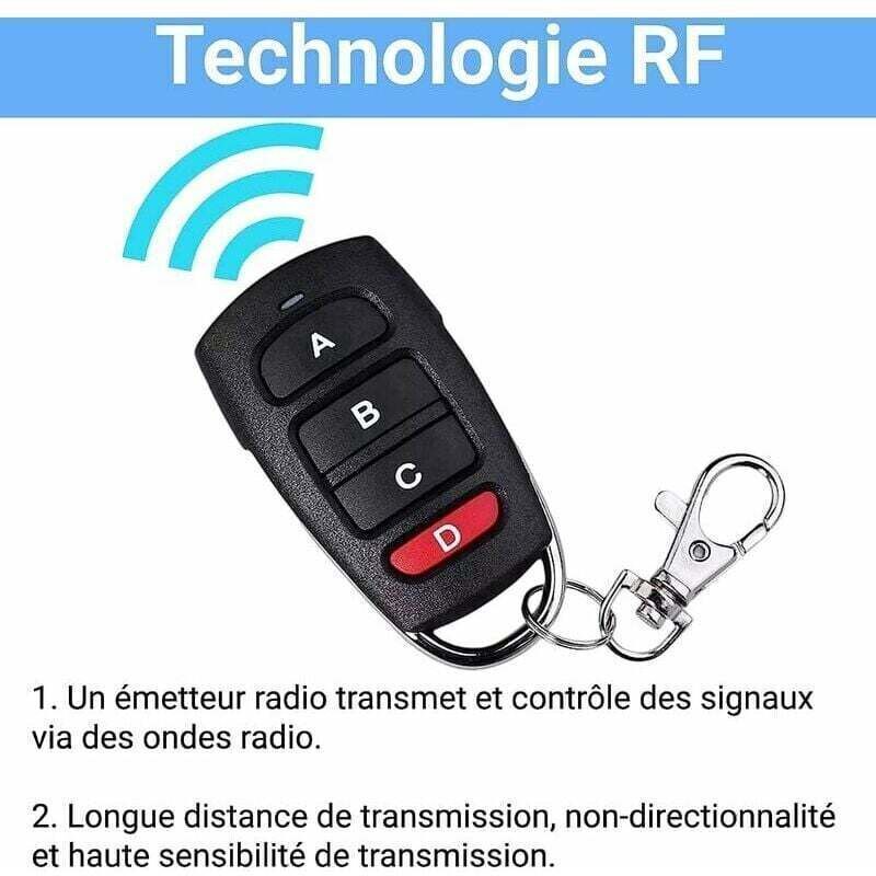 1 Pcs Universal Gate Remote Control, Garage Door Remote Control, 433.92 MHz, 4-Button Remote Controls, Fixed Code Duplicator - Image 2