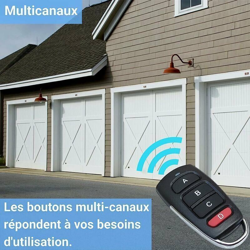 1 Pcs Universal Gate Remote Control, Garage Door Remote Control, 433.92 MHz, 4-Button Remote Controls, Fixed Code Duplicator - Image 4