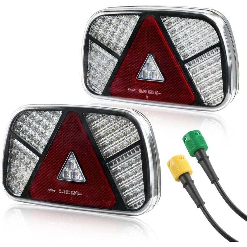 12V 24V Waterproof Trailer Rear Light Kit with Turn Signal Brake Reverse Fog Reflector - Image 1