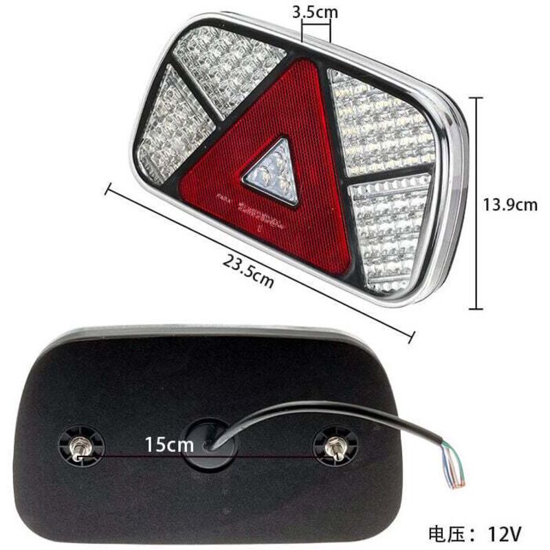 12V 24V Waterproof Trailer Rear Light Kit with Turn Signal Brake Reverse Fog Reflector - Image 3