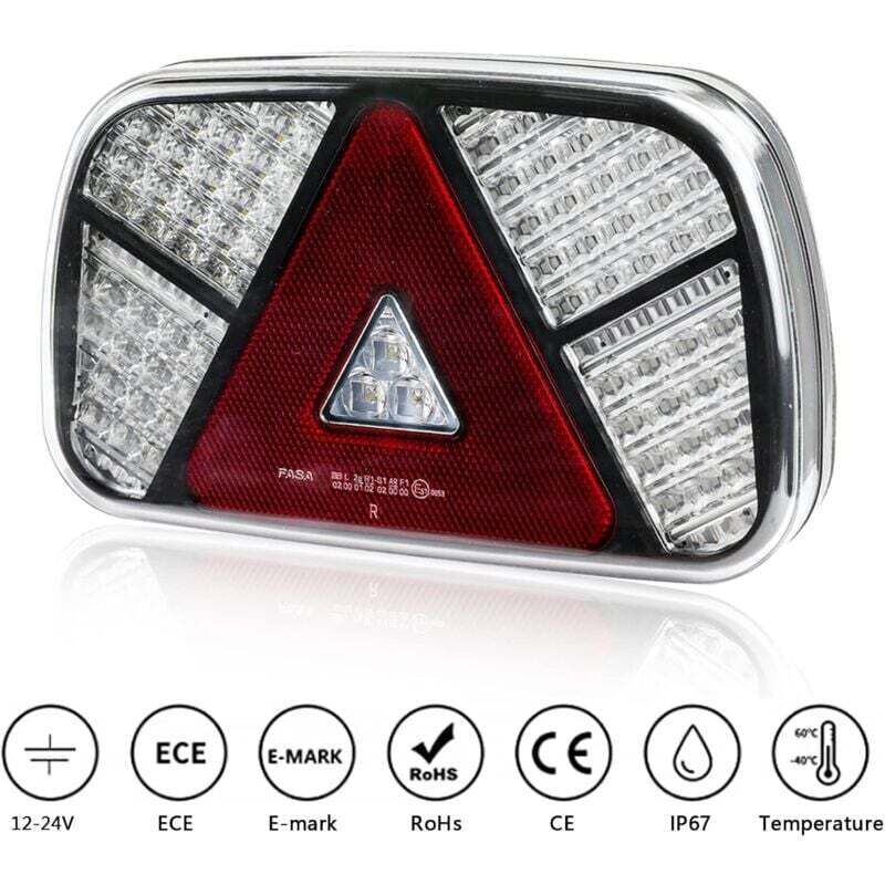 12V 24V Waterproof Trailer Rear Light Kit with Turn Signal Brake Reverse Fog Reflector - Image 4