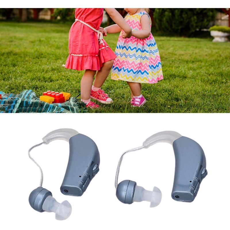 2 Pcs Rechargeable Hearing Aid Sound Amplifier with Noise Reduction Function for Adults and Seniors, Blue, Dubuns - Image 1