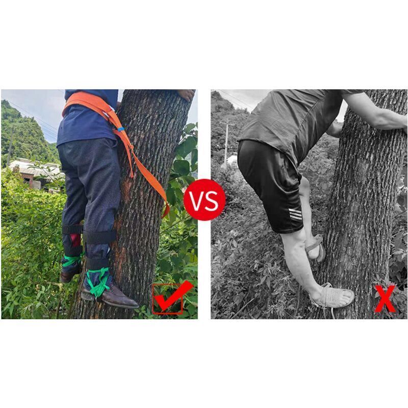 Tree Climbing Spikes, Set of Tree Climbing Spikes with Adjustable Safety Harness Belt Straps - Image 3