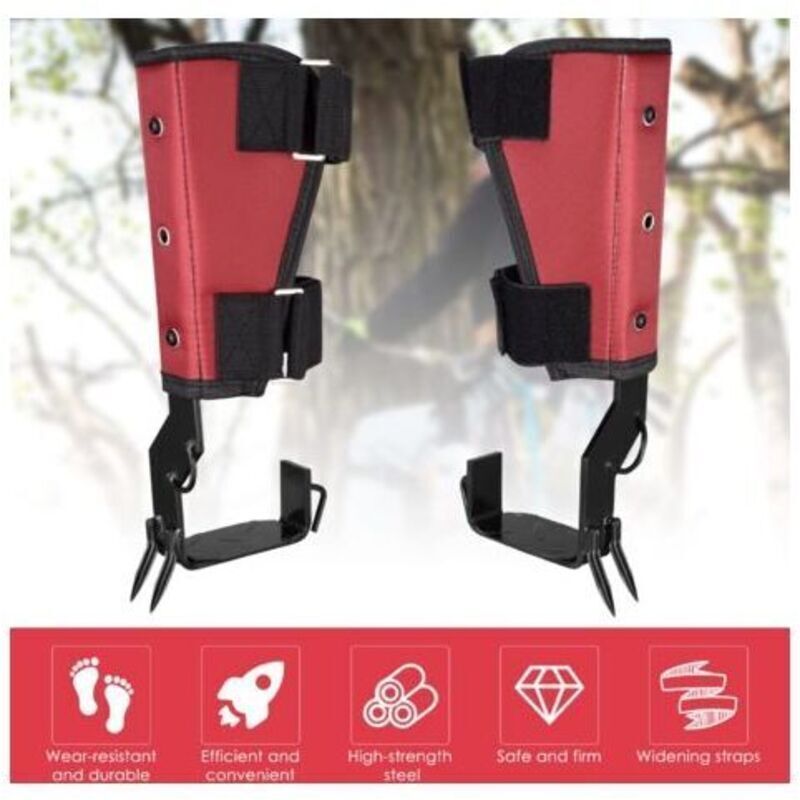 Tree Climbing Spikes, Set of Tree Climbing Spikes with Adjustable Safety Harness Belt Straps - Image 4