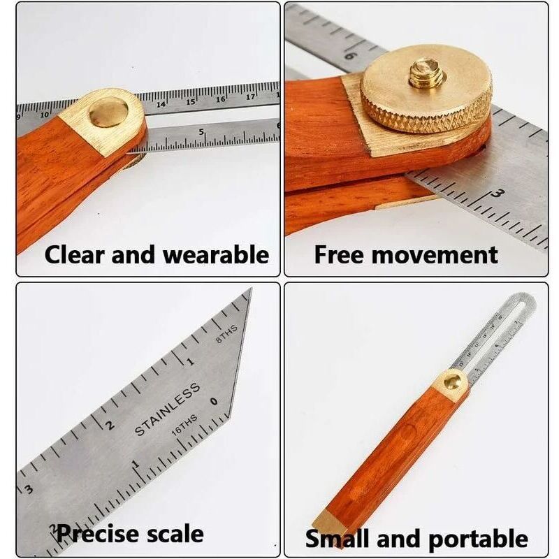 Sliding Bevel, Sliding T-Bevel, Carpenter Angle, Double-Sided Stop Angle, T-Schmiege Carpenter Stop Angle, 318 mm, 26 mm - Image 3