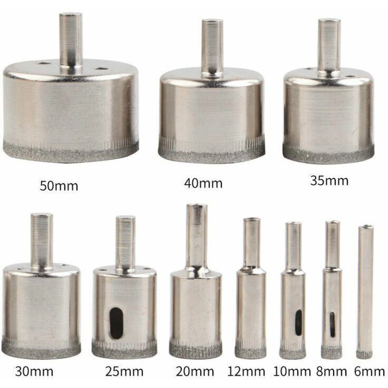 11 Pcs Diamond Hole Saw, Adjustable Hole Punch Locator Tile Hole Saw with Diamond Coated Drill Bits Hole Saw with Suction Cup Base for Ceramic Glass - Image 3