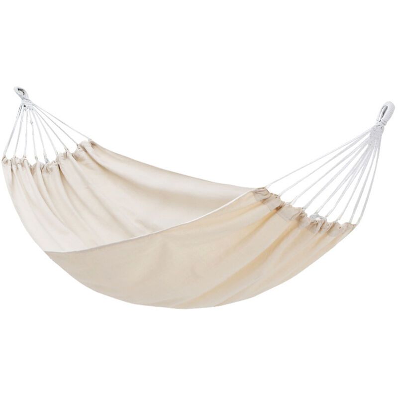 Hammock Outdoor Reinforced Anti-Rollover Hammock for Home Dormitory Summer Camping, Beige Double, 190 x 150 cm, 74.8 x 59.1 Inch - Image 1