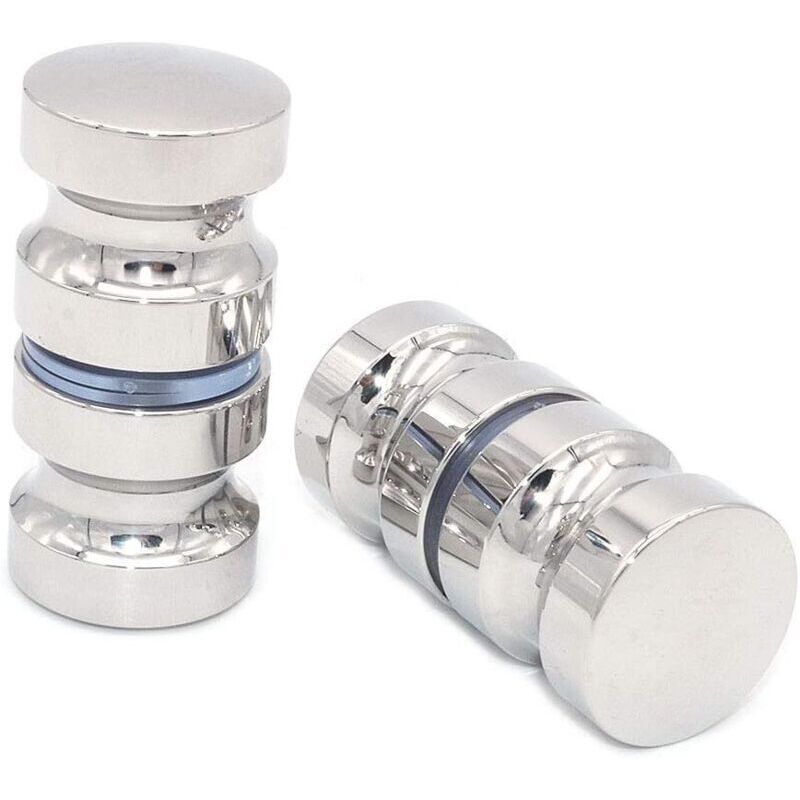 2 Pack 304 Stainless Steel Round Shower Door Knobs Polished Chrome - Image 3