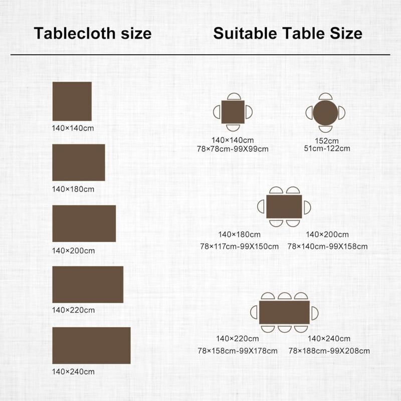 Waterproof Tablecloth Rectangular Table Cloth Cotton Linen Tassel Tablecloth Elegant Tablecloth Rectangle for Kitchen Table Decoration, 140 x 180 cm - Image 4
