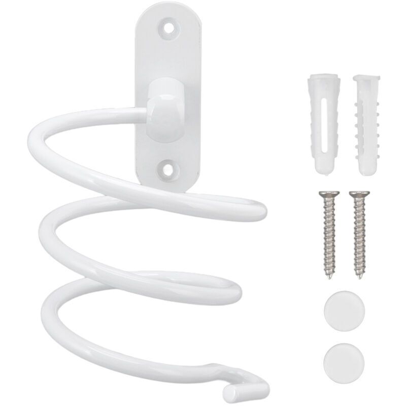 Multifunctional Spiral Hair Dryer Holder Wall Mounted Bathroom Hair Dryer Rack, Compatible with Most Hair Dryers - Image 1