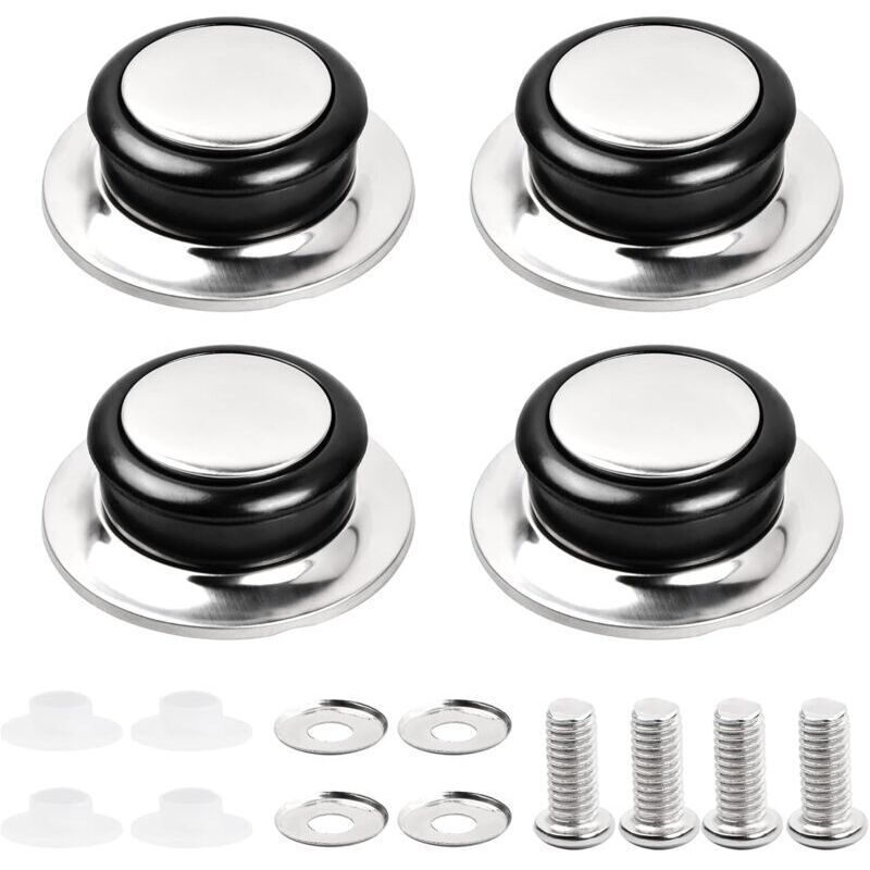 4 Pcs Pan Lid Handle Glass Lid Handle Stainless Steel Pan Lid Caps Handles Universal Pan Lid Handles - Image 1