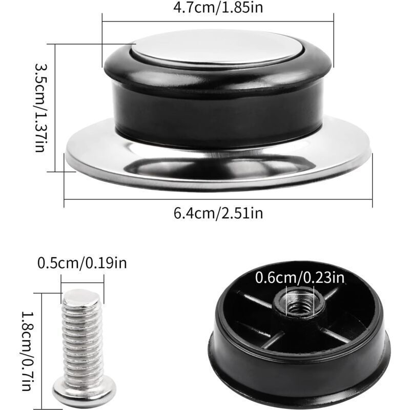 4 Pcs Pan Lid Handle Glass Lid Handle Stainless Steel Pan Lid Caps Handles Universal Pan Lid Handles - Image 2