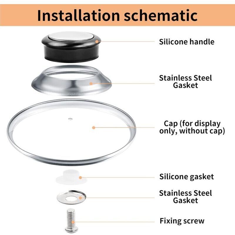 4 Pcs Pan Lid Handle Glass Lid Handle Stainless Steel Pan Lid Caps Handles Universal Pan Lid Handles - Image 3