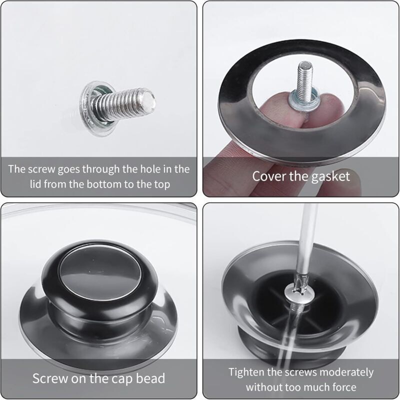 4 Pcs Pan Lid Handle Glass Lid Handle Stainless Steel Pan Lid Caps Handles Universal Pan Lid Handles - Image 4