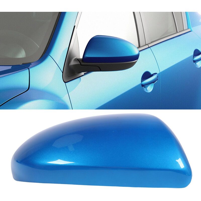 Replacement Rearview Mirror Cover Compatible with Mazda 2007-2014 Blue Right - Image 1