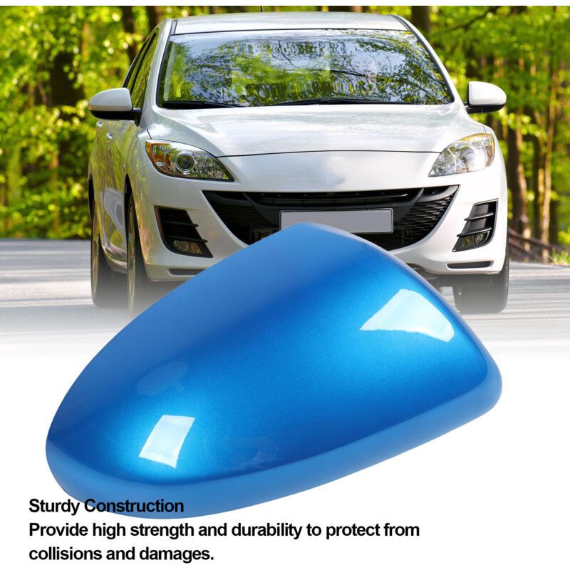 Replacement Rearview Mirror Cover Compatible with Mazda 2007-2014 Blue Right - Image 4