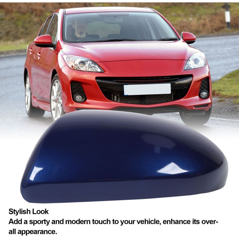 Replacement Rearview Mirror Cover Compatible with Mazda 2007-2014 Dark Blue Left - Image 3
