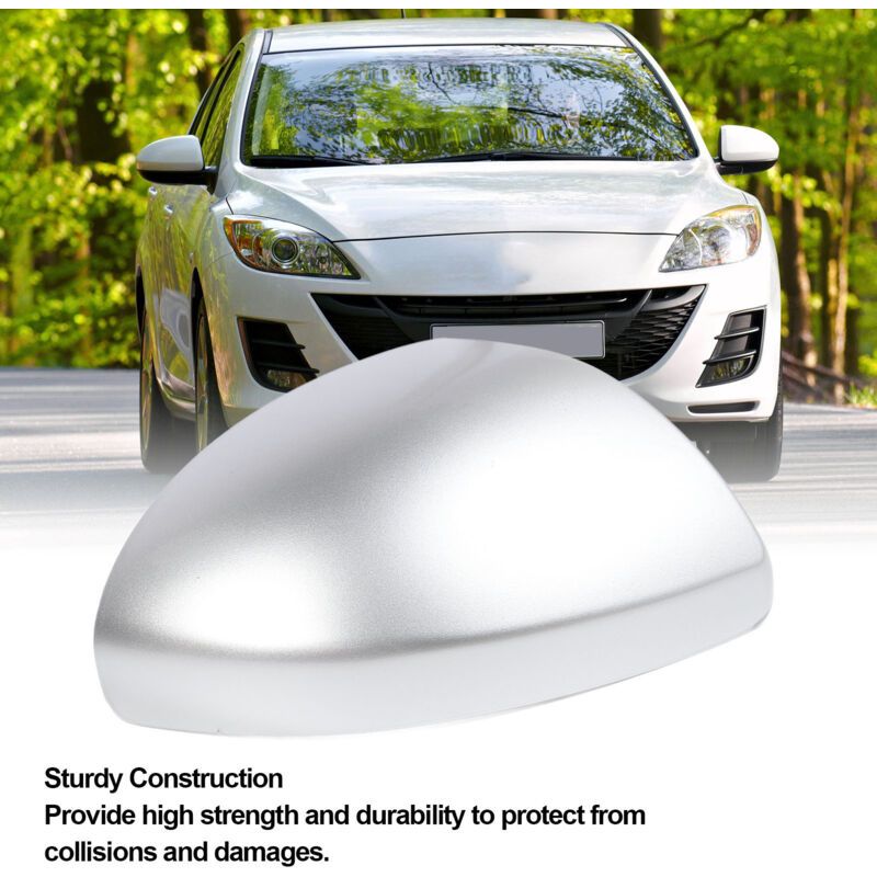 Replacement Rearview Mirror Cover Compatible with Mazda 2007-2014 Silver Right - Image 4