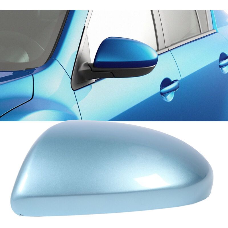 Replacement Rearview Mirror Cover Compatible with Mazda 2007-2014 Light Blue Right - Image 2
