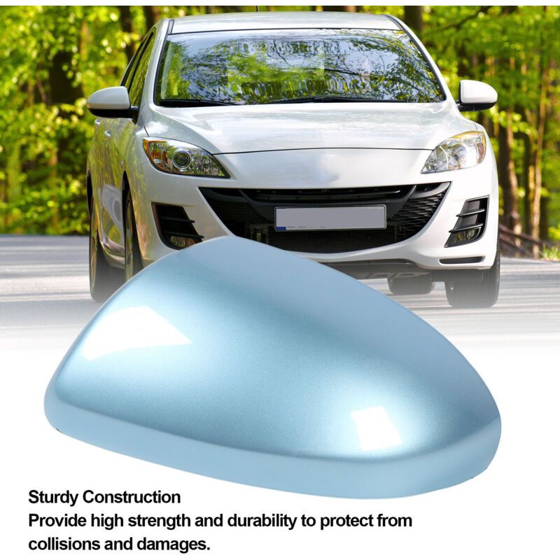 Replacement Rearview Mirror Cover Compatible with Mazda 2007-2014 Light Blue Right - Image 4