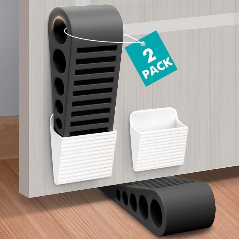 Rubber Door Wedge for Floor, Non-Slip Durable Door Stop, Safety Door Wedges for All Surfaces - Image 1