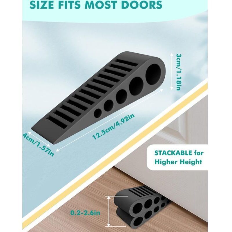 Rubber Door Wedge for Floor, Non-Slip Durable Door Stop, Safety Door Wedges for All Surfaces - Image 4