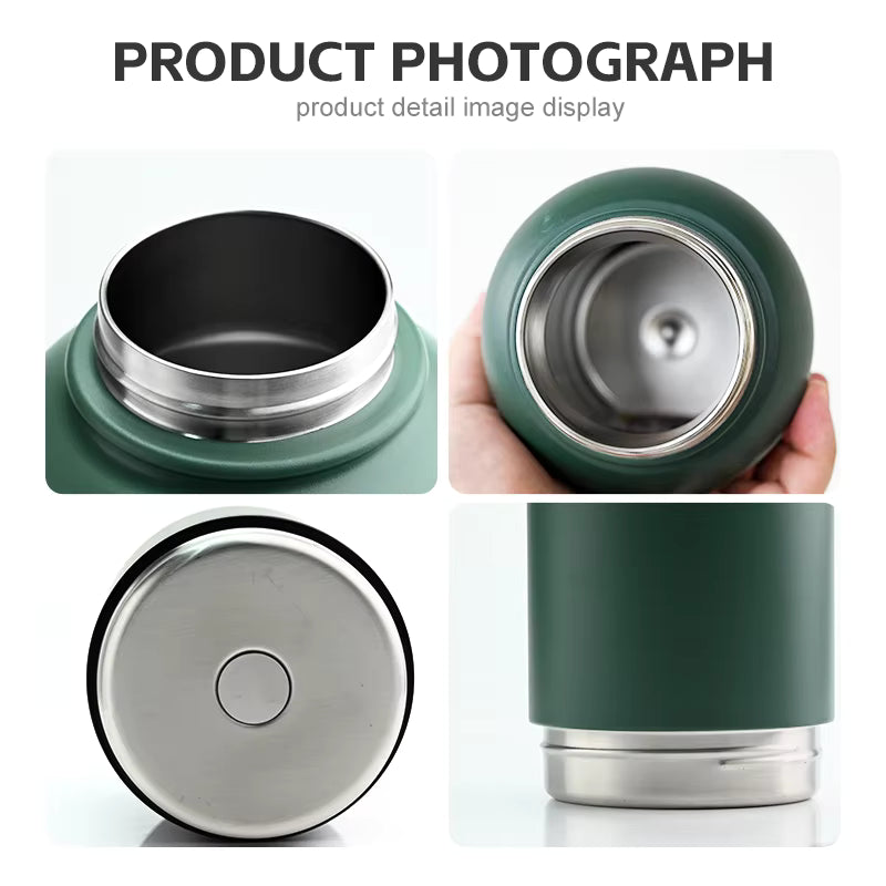 Pawstock 3-in-1 Insulated Dog Water Bottle with Dual Bowls – 1L Stainless Steel Travel Bottle-Aqua - Image 2