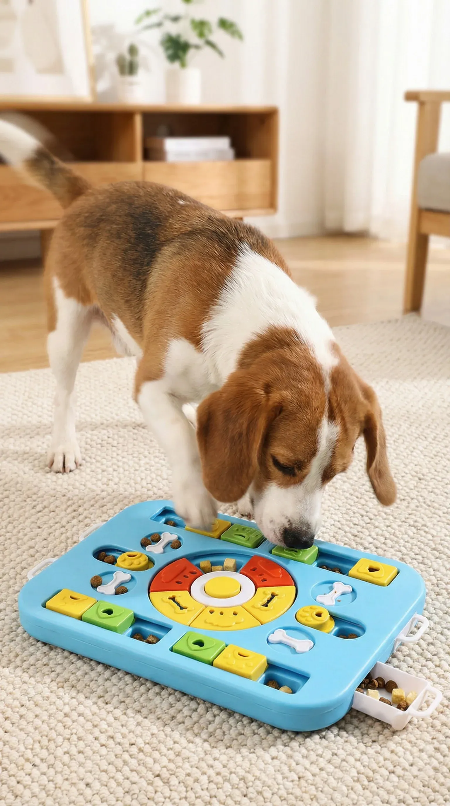 Interactive Dog Puzzle Toy – Slow Feeder & Treat Dispenser-Blue - Image 2