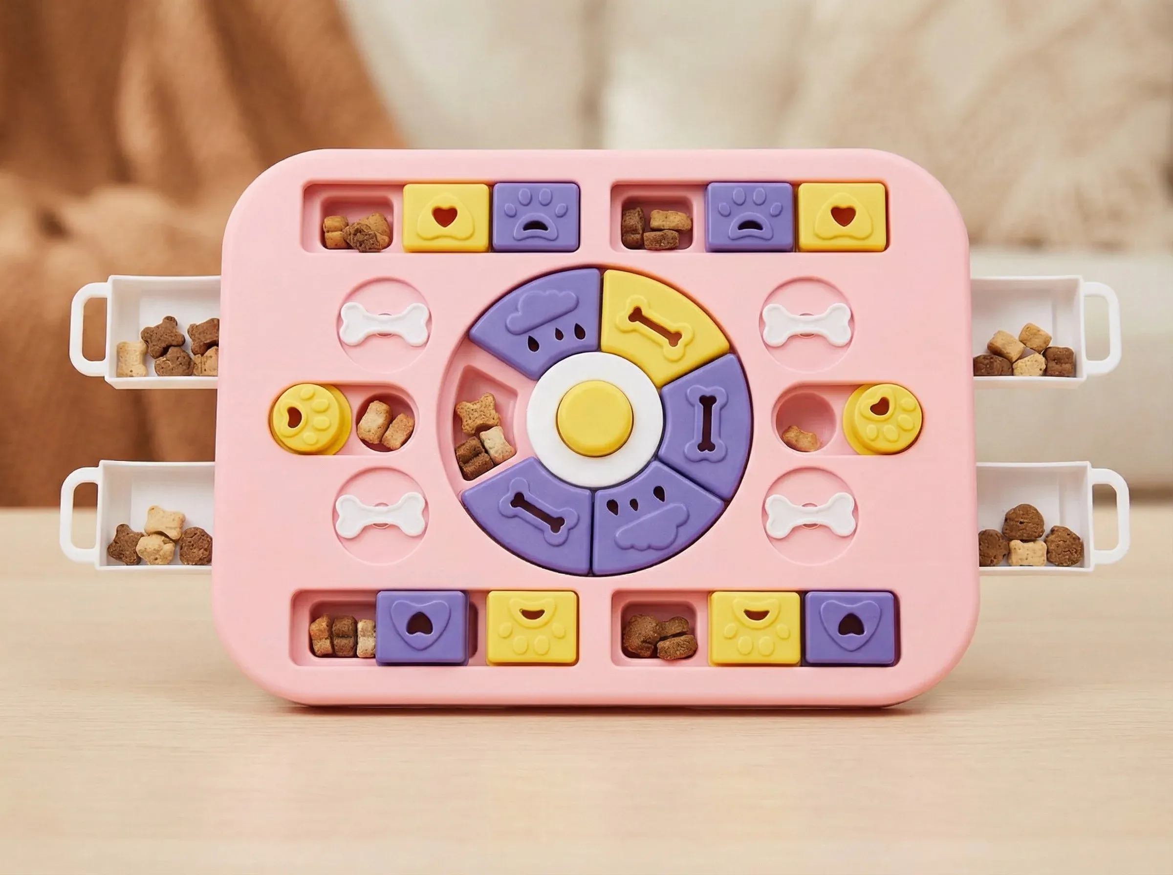 Interactive Dog Puzzle Toy – Slow Feeder & Treat Dispenser-Pink - Image 1