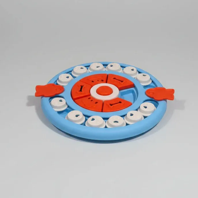 Pizza Puzzle Treat Toy for Dogs & Cats – Interactive Slow Feeder-Blue - Image 1