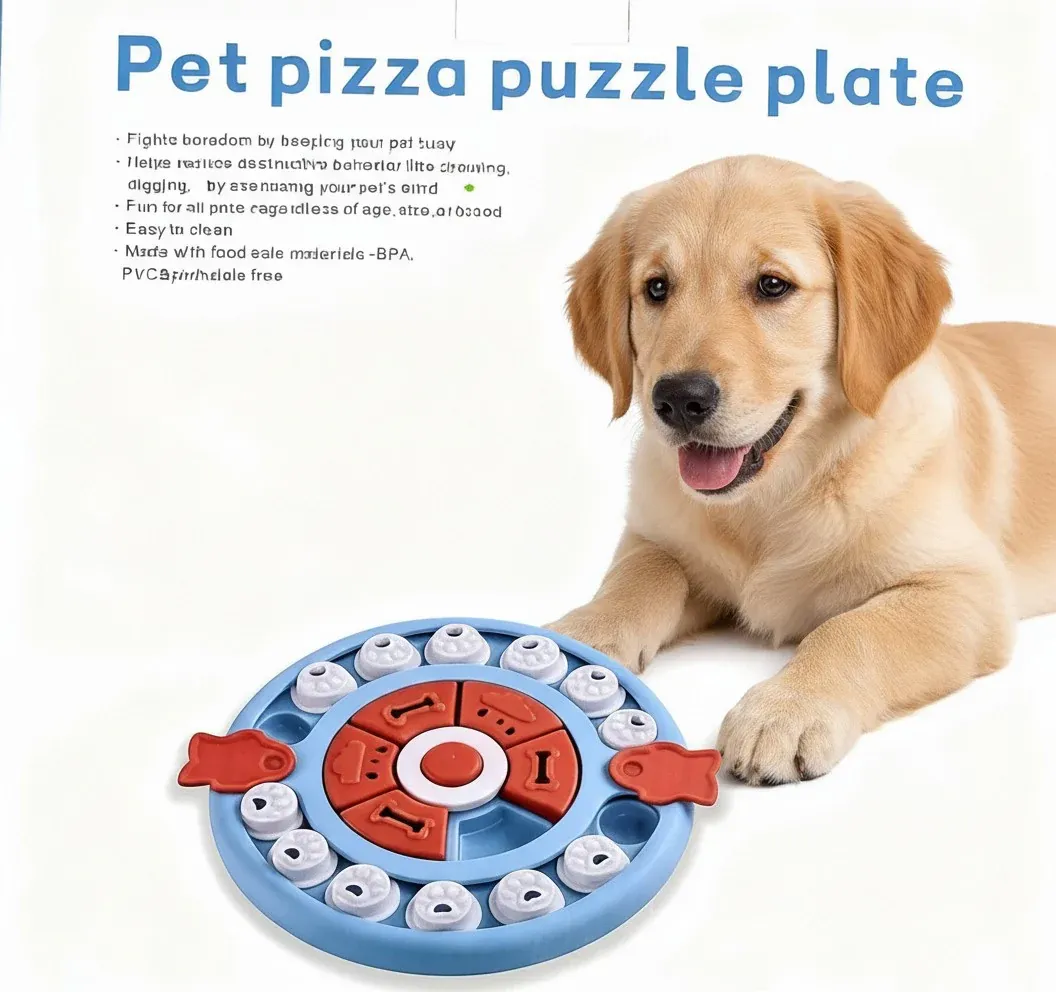 Pizza Puzzle Treat Toy for Dogs & Cats – Interactive Slow Feeder-Blue - Image 4
