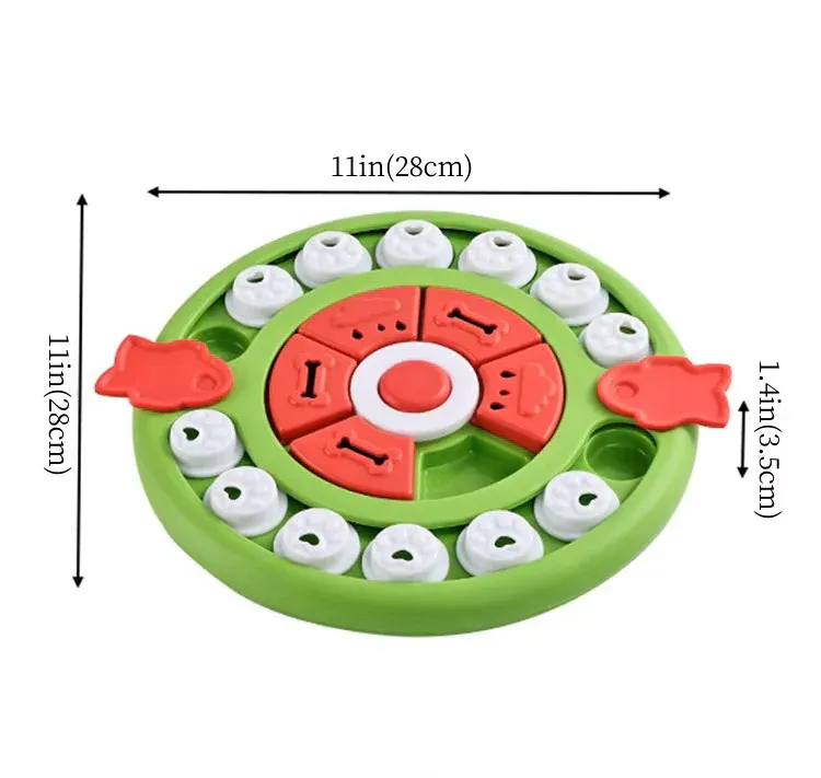 Pizza Puzzle Treat Toy for Dogs & Cats – Interactive Slow Feeder-Green - Image 2
