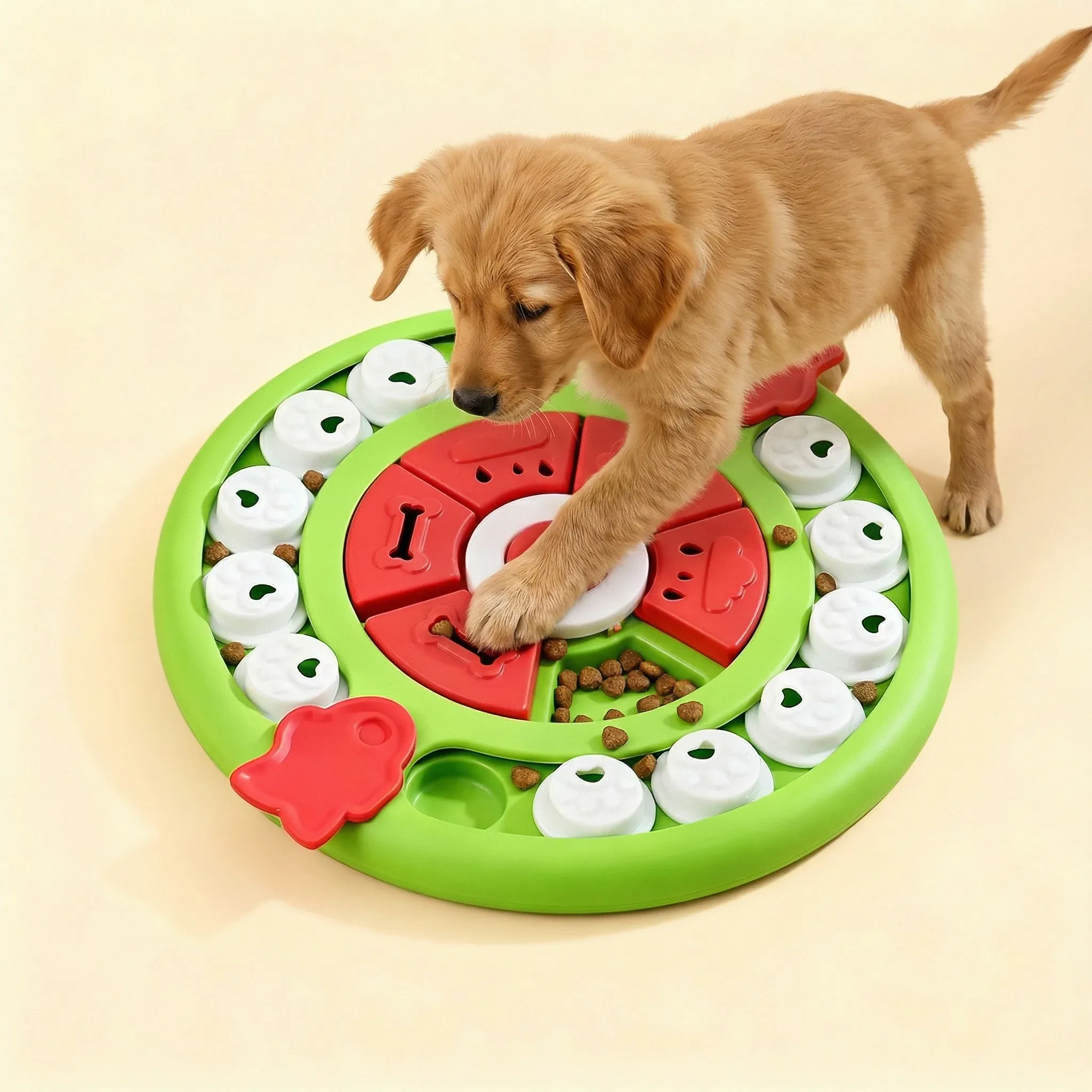 Pizza Puzzle Treat Toy for Dogs & Cats – Interactive Slow Feeder-Green - Image 3