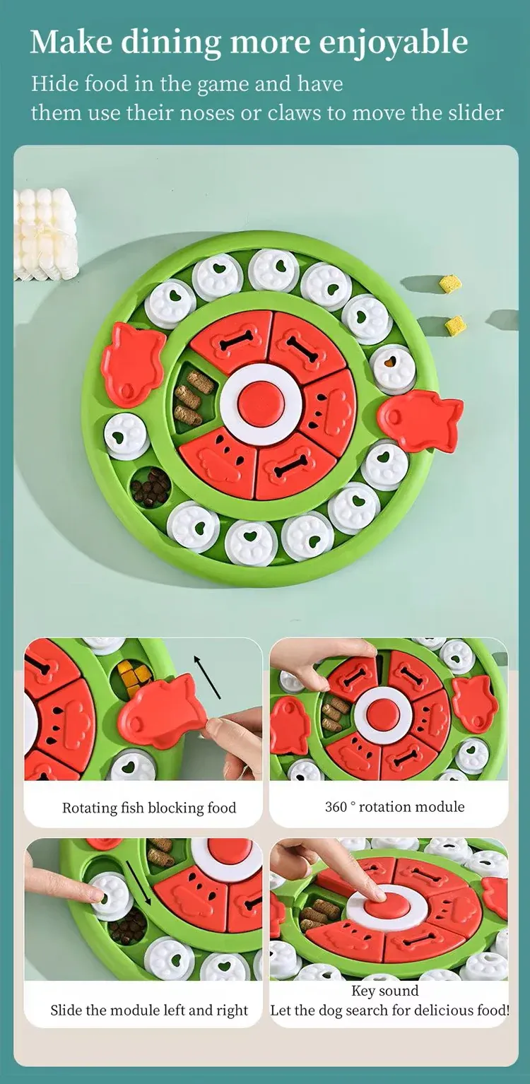 Pizza Puzzle Treat Toy for Dogs & Cats – Interactive Slow Feeder-Green - Image 4