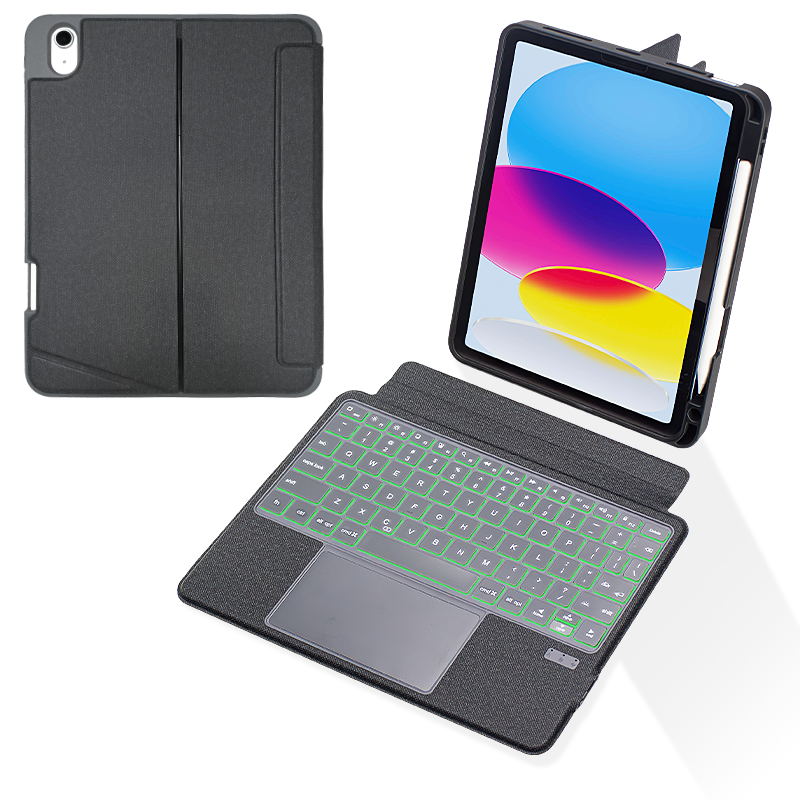 SENYOSON Black iPad Keyboard Case for iPad 7th 8th 9th Generation 10.2 Inch 2019/2020/2021 & iPad Air 3 10.5 Inch 2019, Ultra-Light Magnetic Detachable Keyboard with 7-Color Backlit, Large Precision Trackpad, Writing/Viewing Modes - Image 1