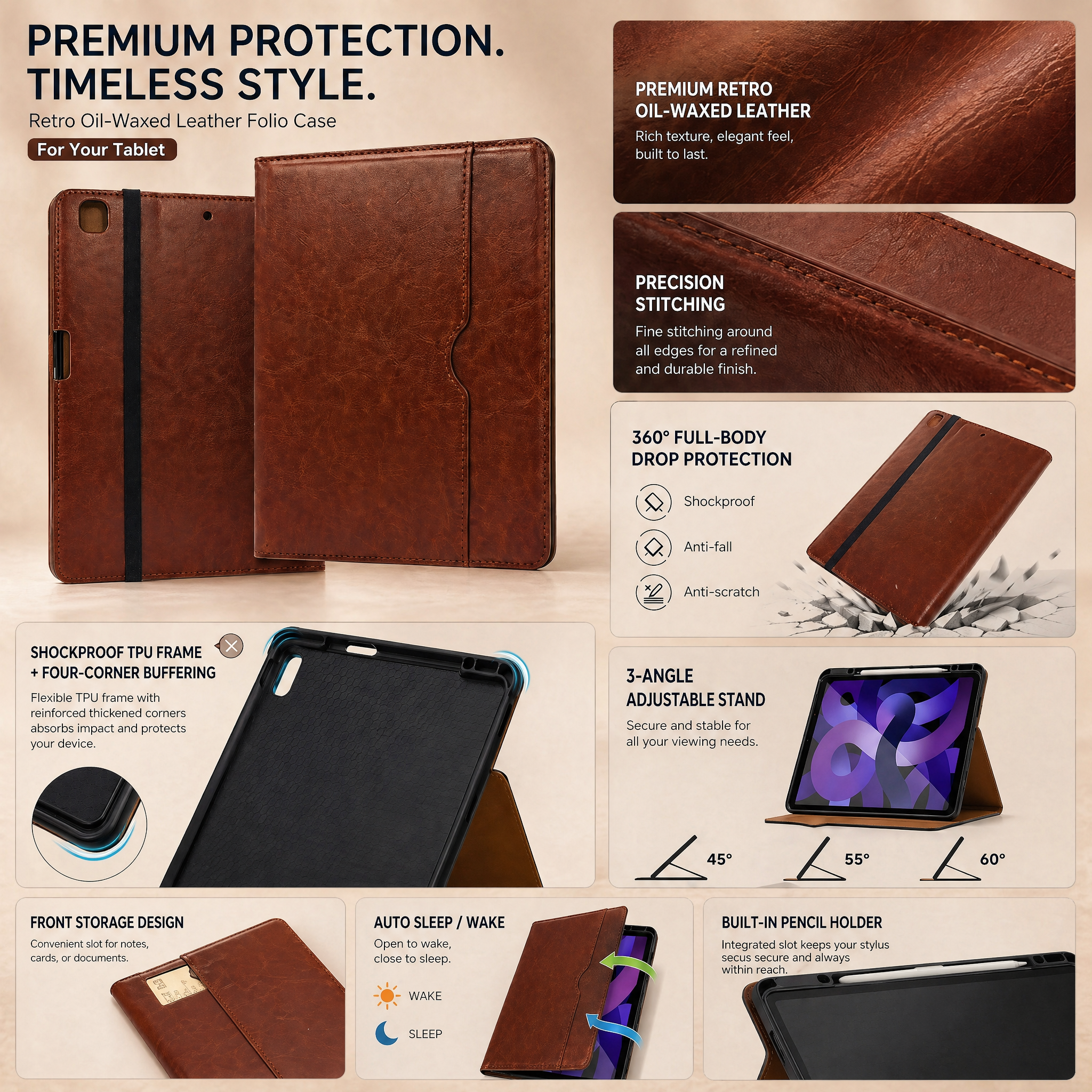 SENYOSON Dark Blue iPad Pro Case for iPad Pro 11