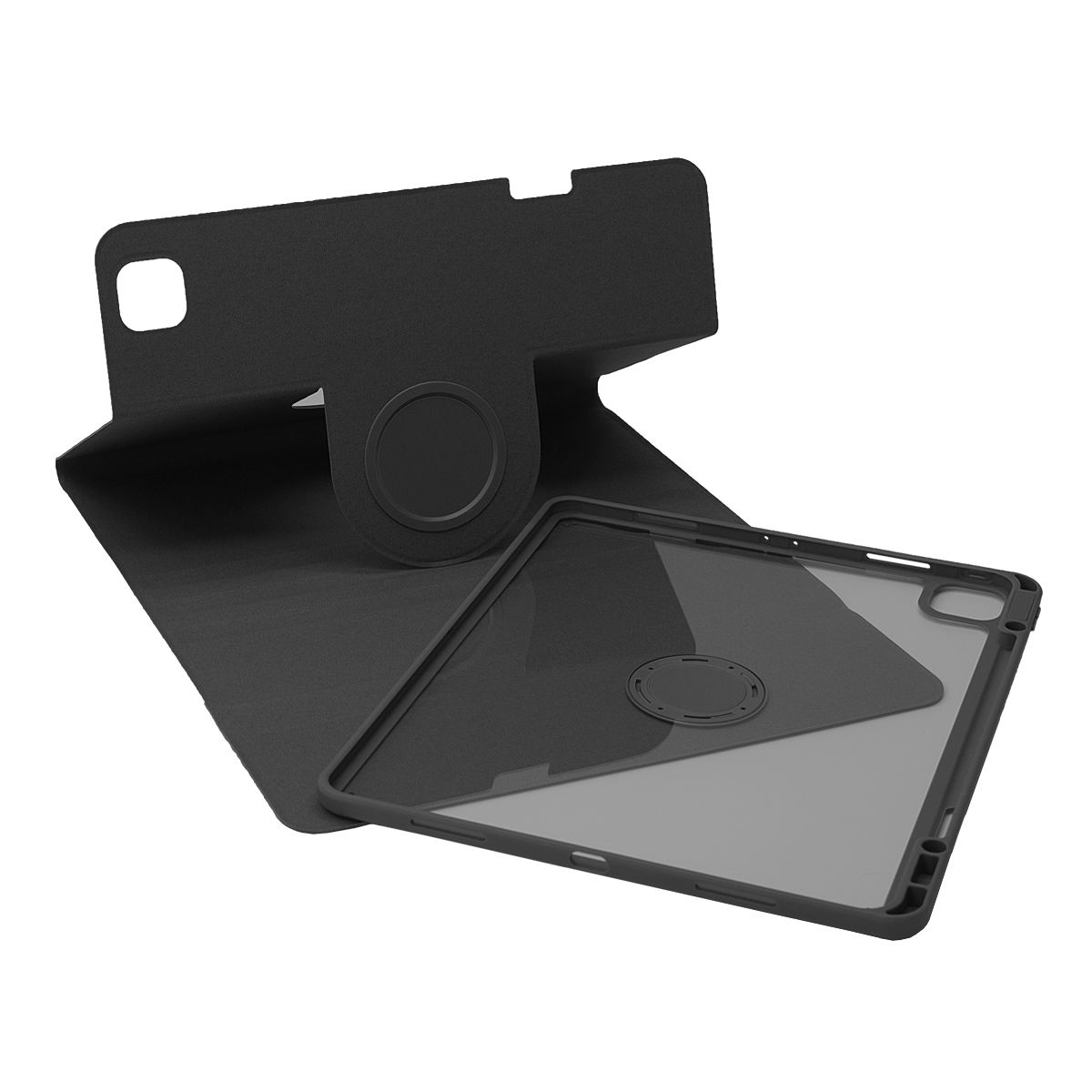 SENYOSON Black iPad Case for 10.2/10.5 Inch iPad 7th/8th/9th Generation & iPad Air 3, Detachable Magnetic Rotating Stand Cover with Honeycomb Back Panel Cooling, Snug Fit Protective Case - Image 2