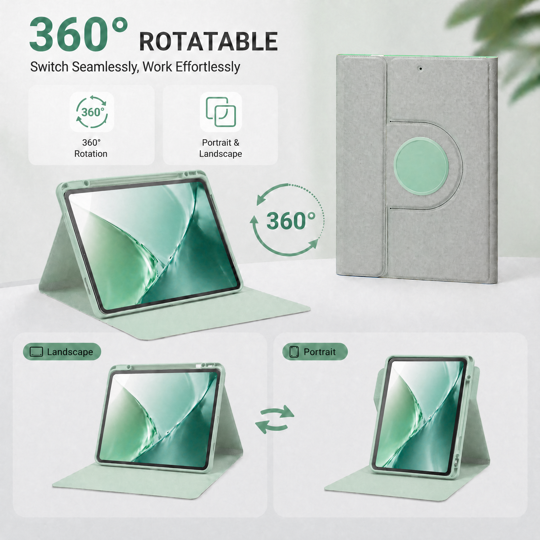 SENYOSON Green iPad Case for iPad Pro 12.9/13 Inch iPad Pro 12.9