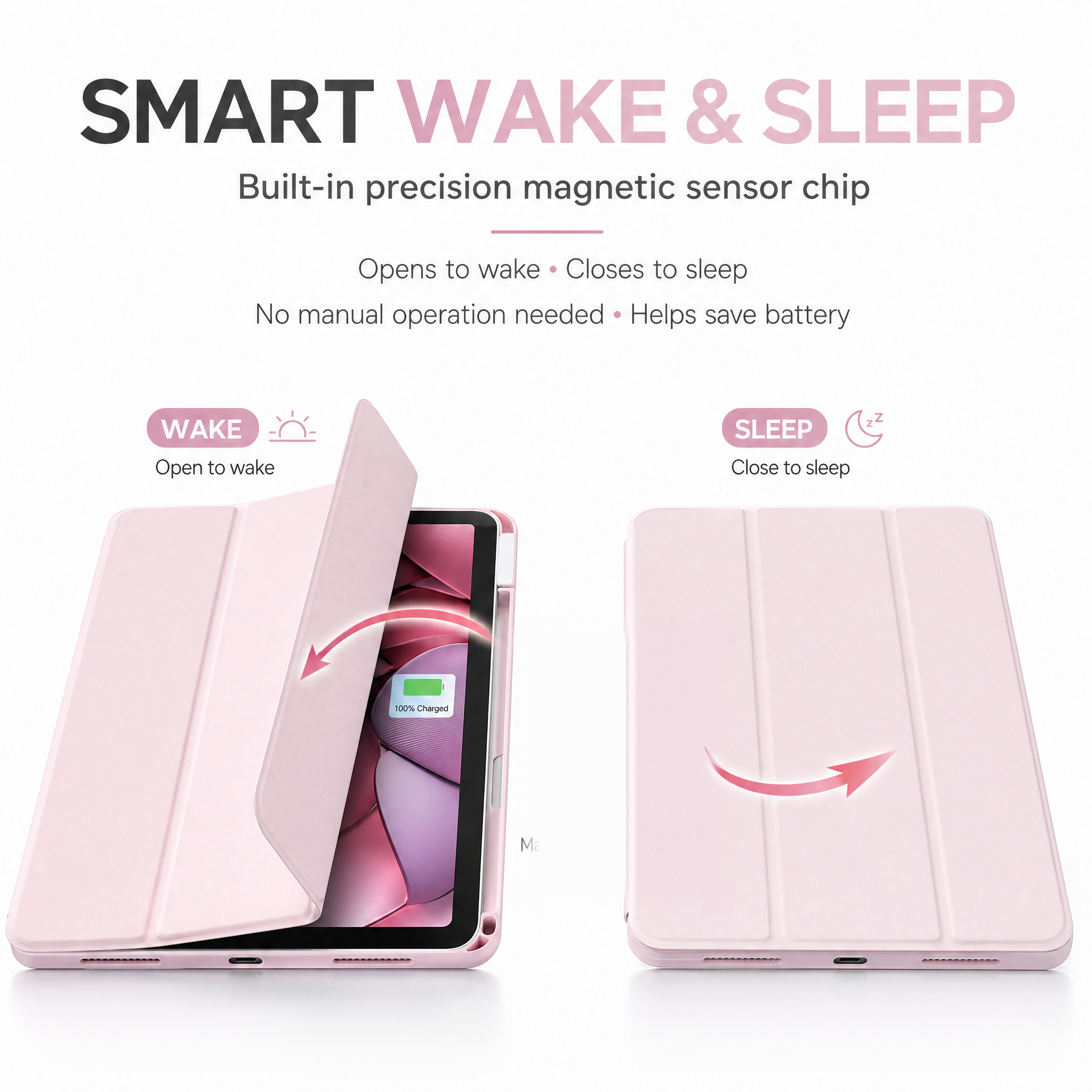 SENYOSON Green Trifold Stand Case  Slim Lightweight Soft TPU Case for iPad 11th Generation (A16) 11 Inch 2025, Compatible with iPad 10th Generation 10.9 Inch 2022, with Pencil Holder, Trifold Stand, Auto Wake/Sleep - Image 6