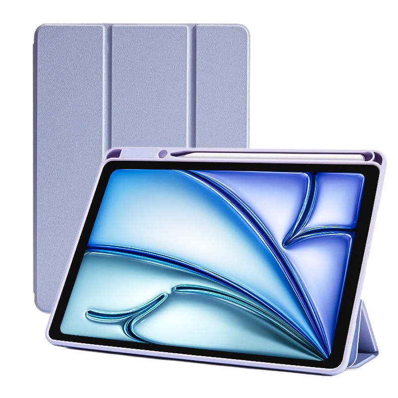 SENYOSON Purple iPad Case for 9.7 Inch iPad 5th/6th Generation & iPad Air 2, Lightweight Slim Soft TPU Trifold Stand Smart Cover with Pencil Holder, Auto Wake/Sleep - Image 1