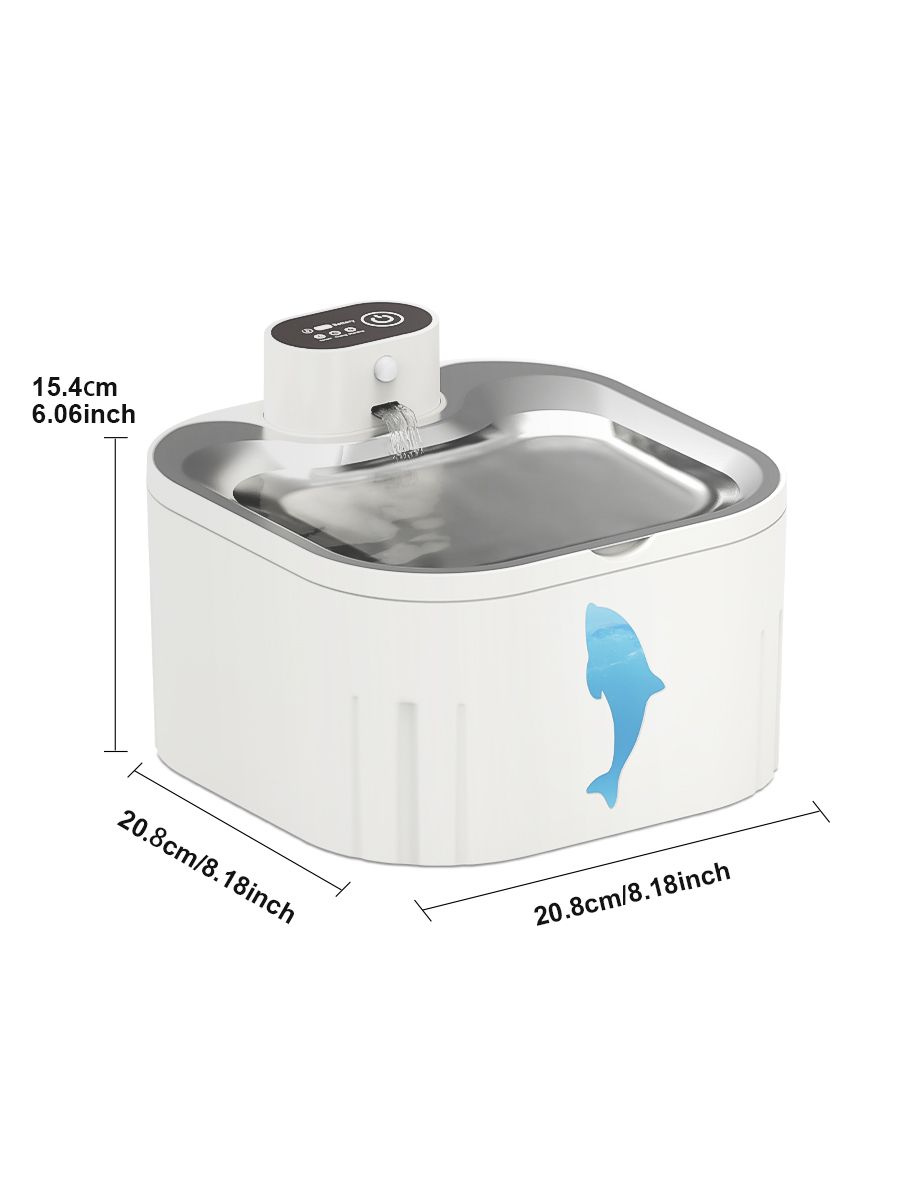 U7 Cat Water Fountain Waterer 3L/101oz, Wireless & USB Rechargeable Pet Water Fountain with 304 Stainless Steel Lid, Smart Infrared Motion Sensor Automatic Pet Water Dispenser, Ultra Quiet Pump, Detachable Easy Clean,  4 Filters Included - Image 2